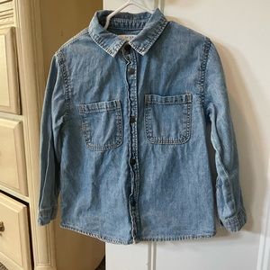 Zara long sleeve denim button down shirt